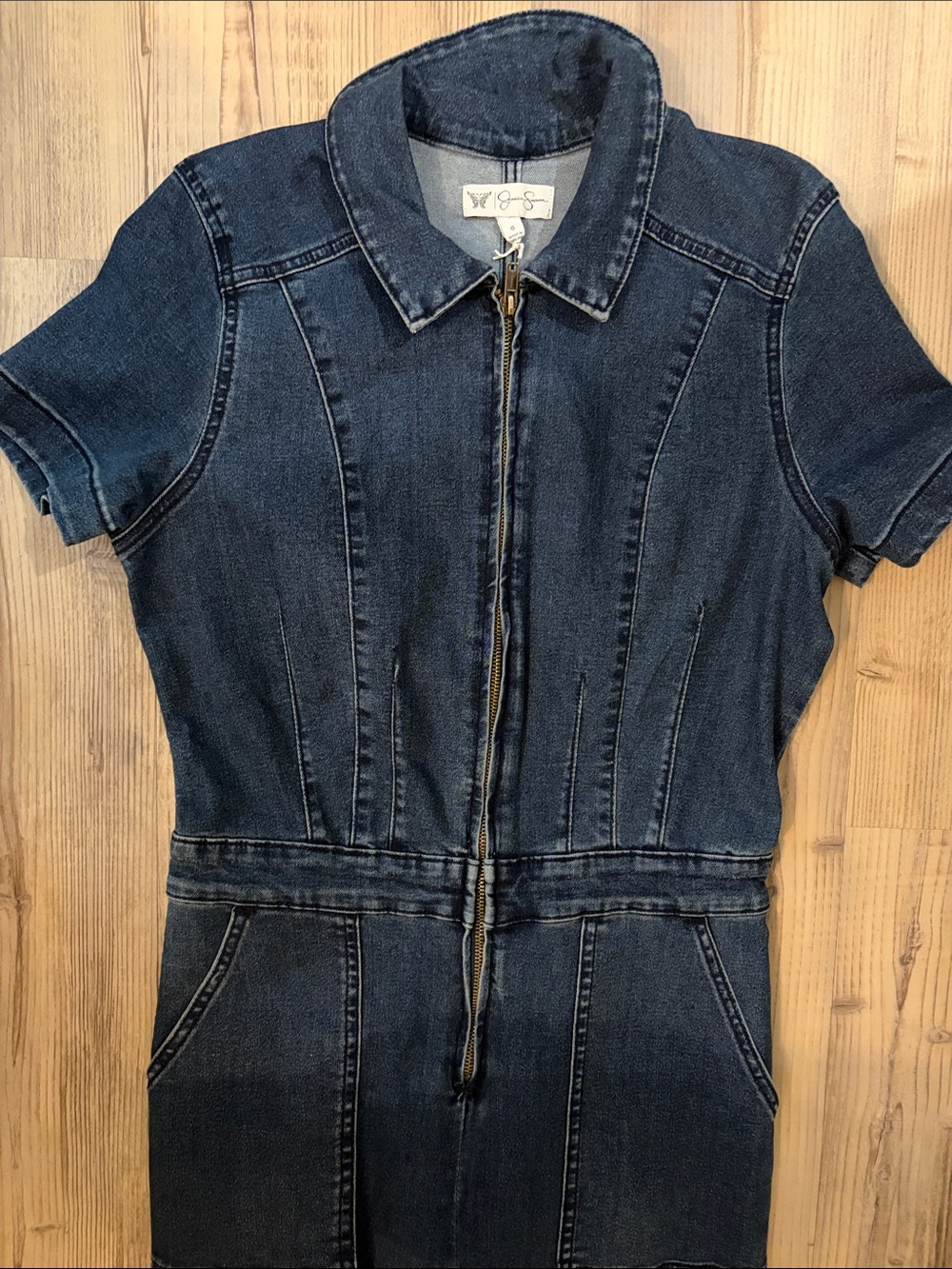 Jessica Simpson Dark Blue Denim jumpsuit - Picture 3 of 3